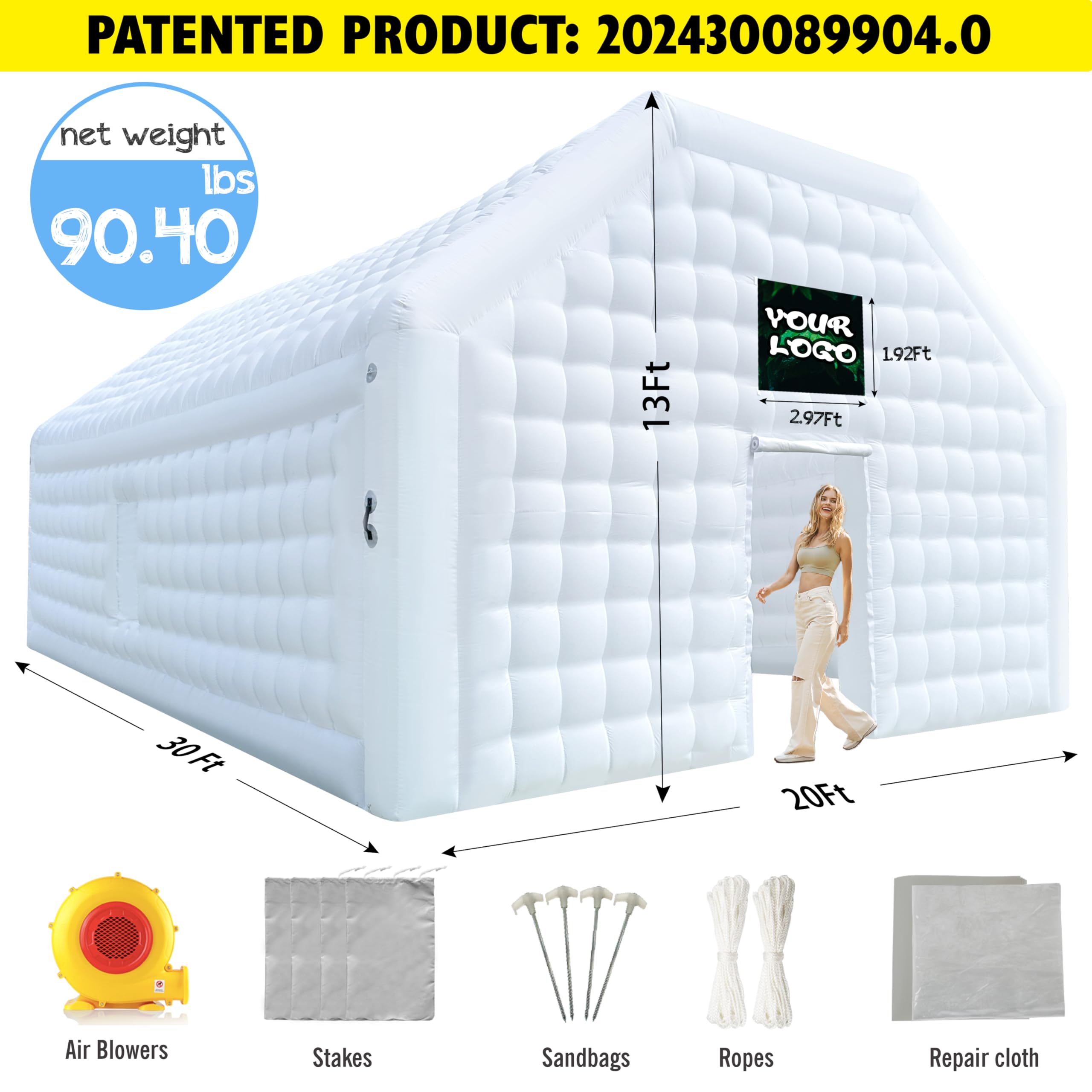 30x20x13ft Giant Inflatable Nightclub Large Event Tent for Parties, Commercial Use