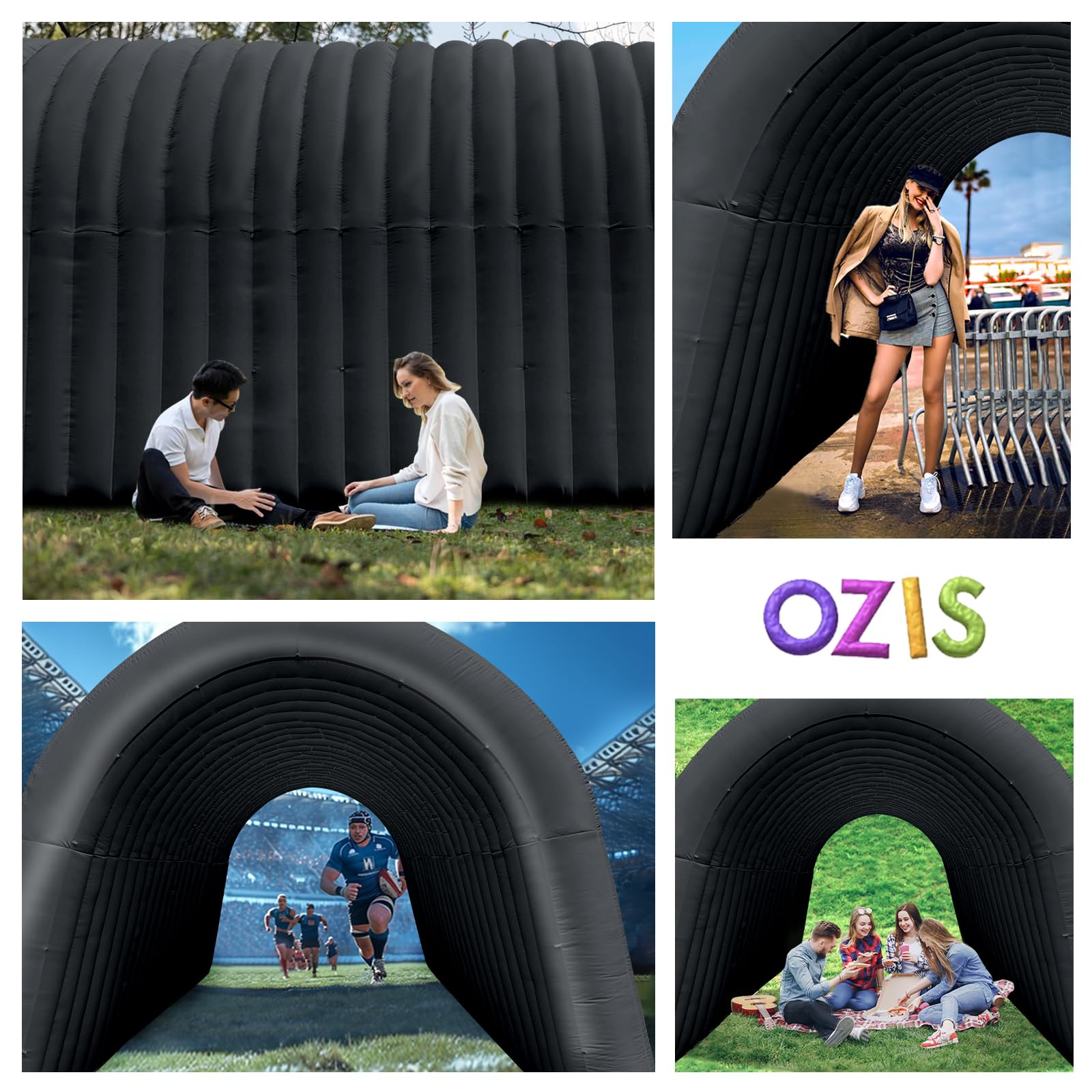 Inflatable Tunnel Entrance 24x10x10FT with Blower Entry Tunnel Tent for Sports Events and Outdoor Activities