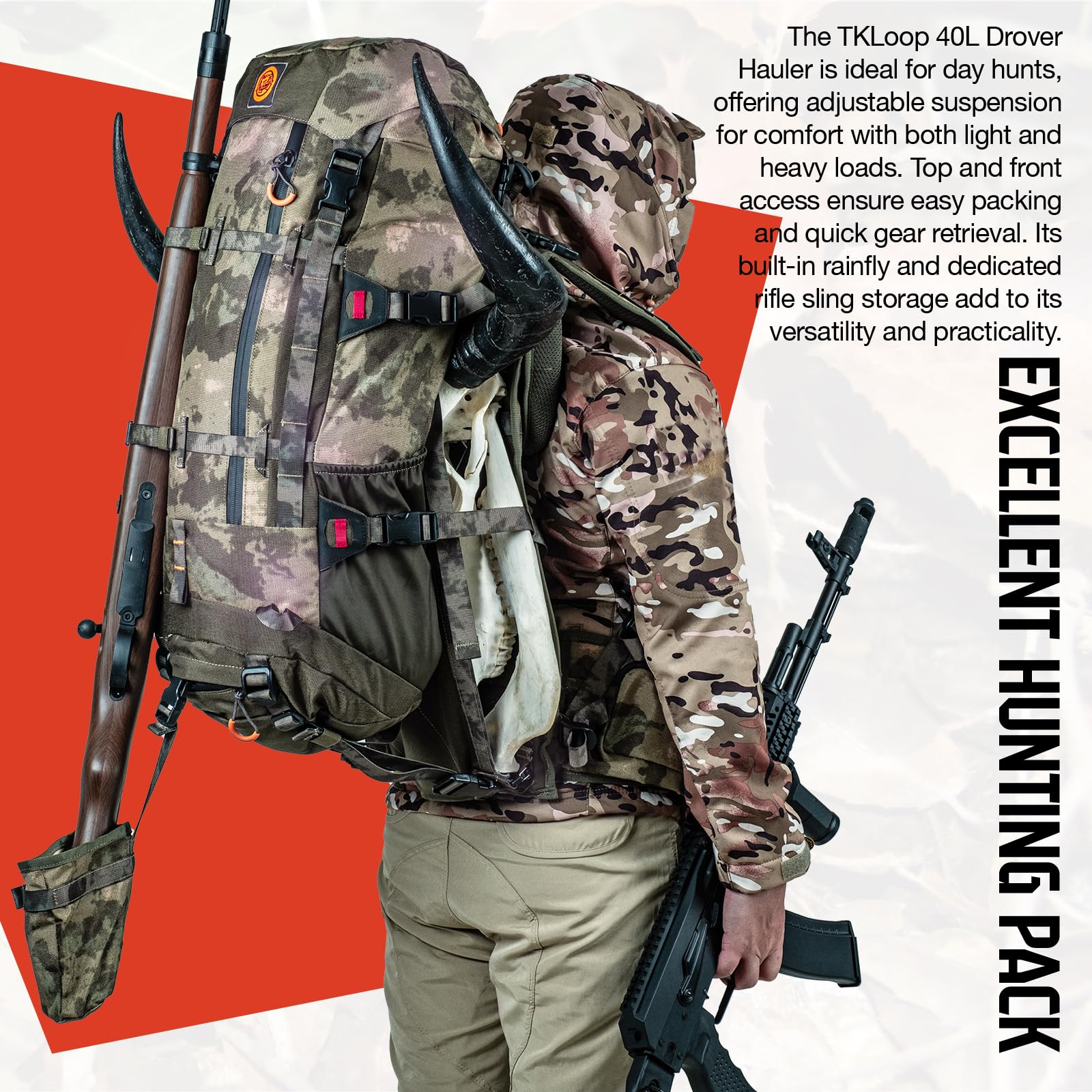 40L Hunting Backpack with Rain Cover