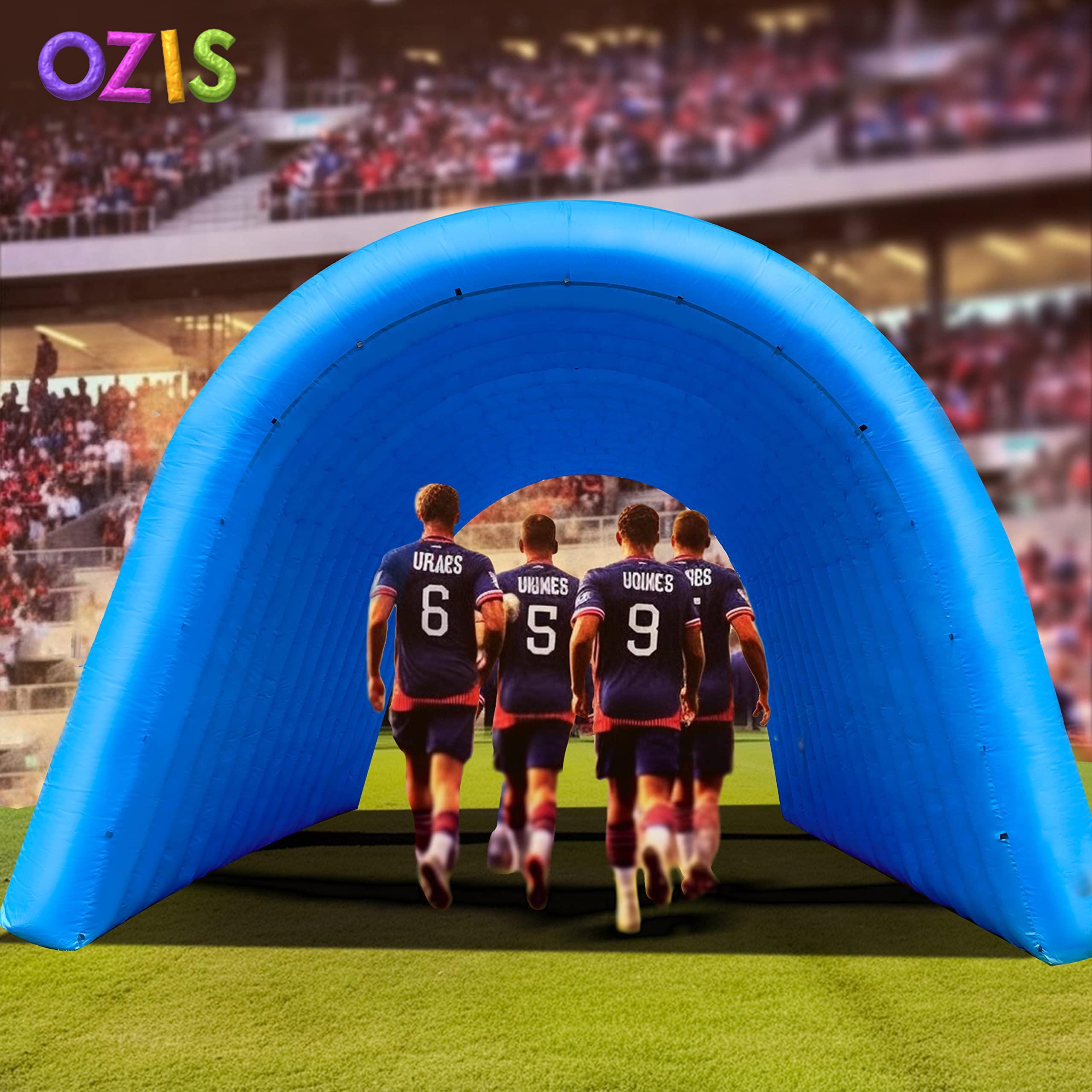 Inflatable Sports Tunnel Entrance 16x10x10FT with Blower Football Tunnel Tent Entryway