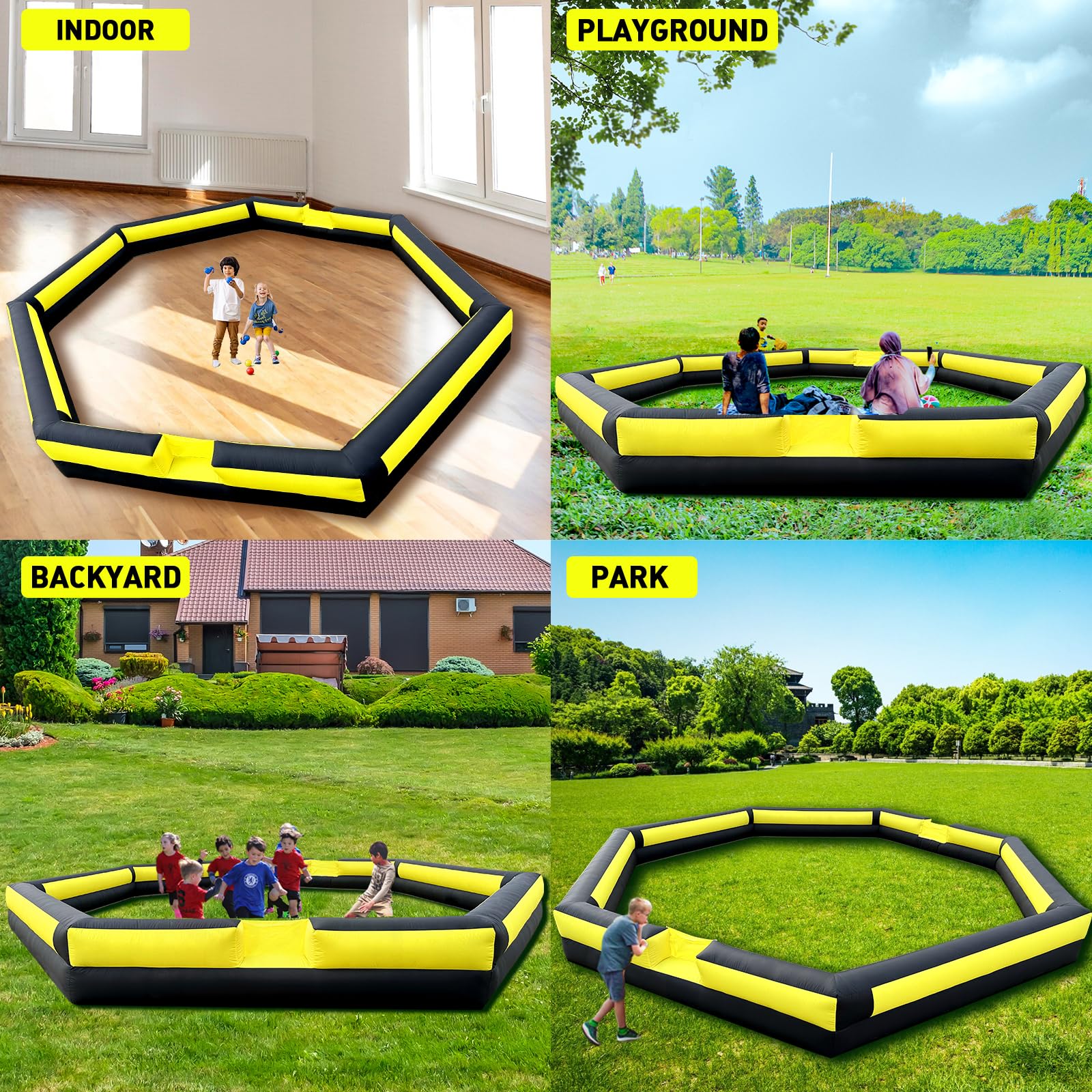 WARSUN 26Ft Inflatable Gaga Ball Pit with High-Power Blower – Durable, Easy Setup for Outdoor & Indoor Play, Ideal for Schools, Families & Parties