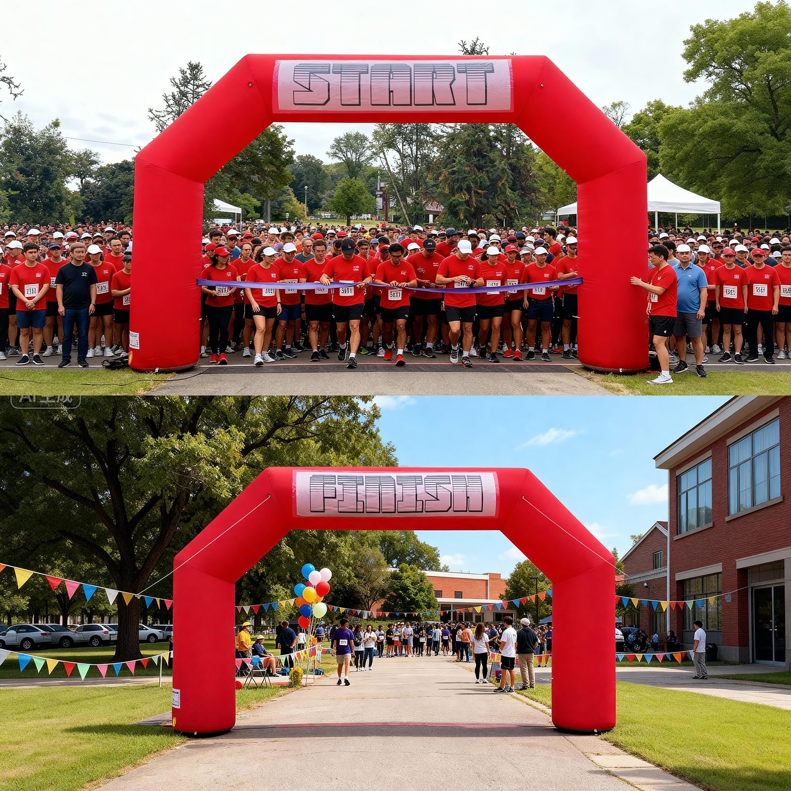20Ft Inflatable Arch with Start Finish Line Banners & Blower for Races and Events