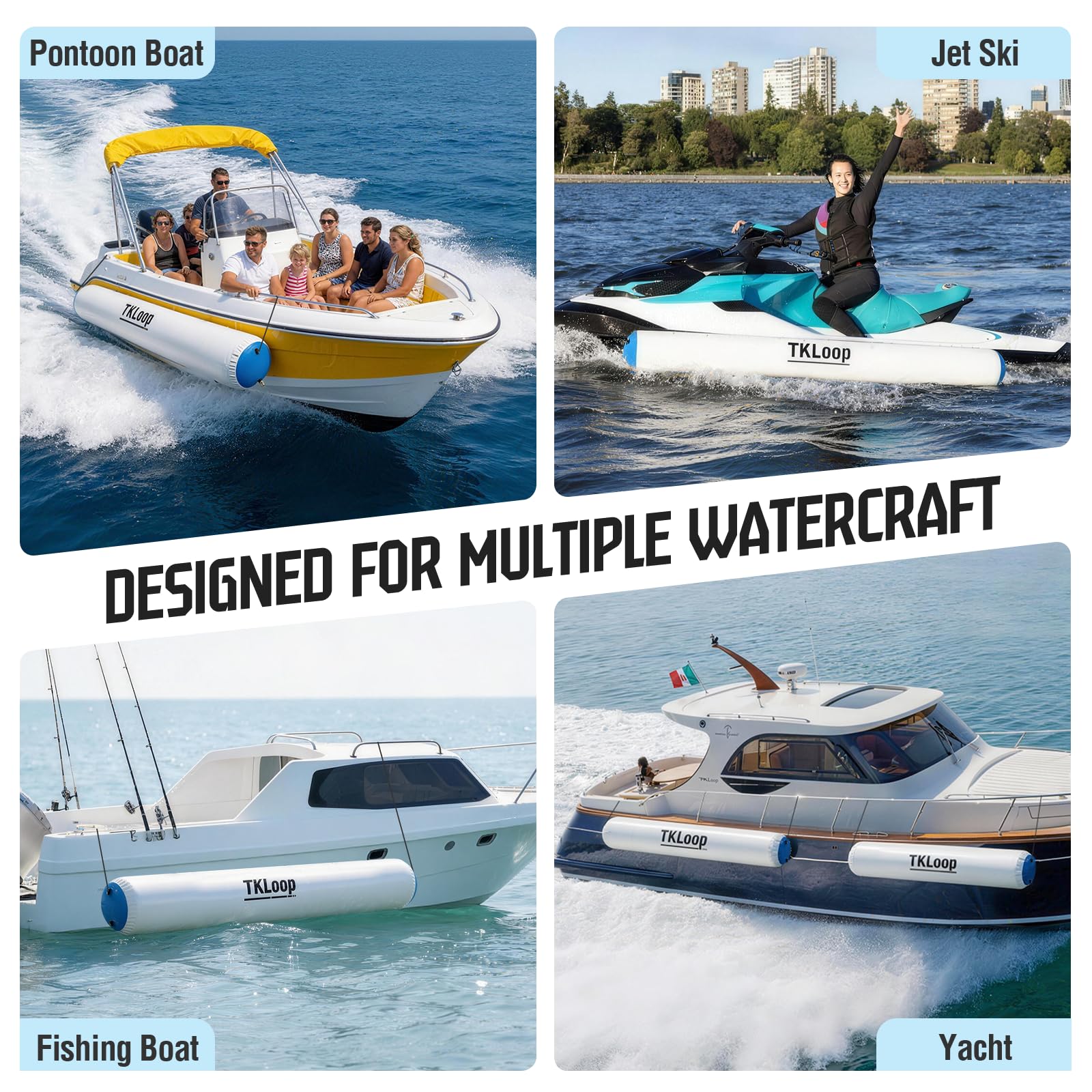 Inflatable Boat Fender Dock Bumper with Electric Pump – Marine-Grade PVC Protection for Pontoon Boats, Yachts & Fishing Boats