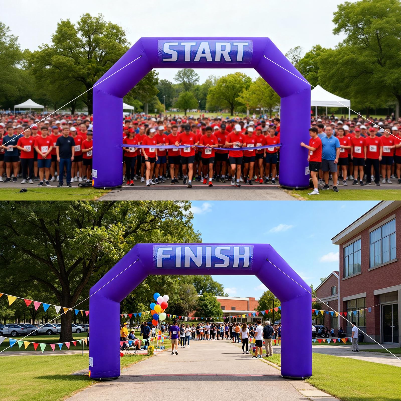 20Ft Inflatable Arch with Start Finish Line Banners & Blower for Races and Events
