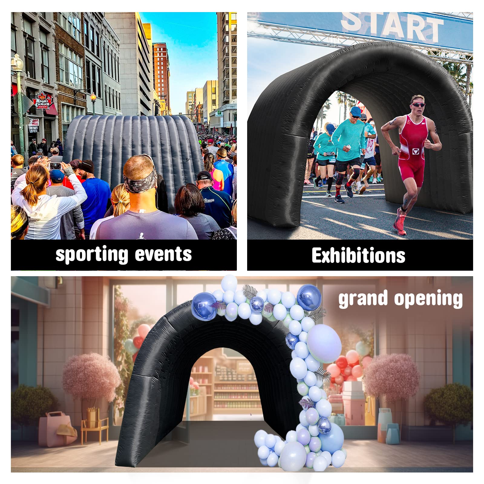 Inflatable Sports Tunnel Entrance 16x10x10FT with Blower Football Tunnel Tent Entryway