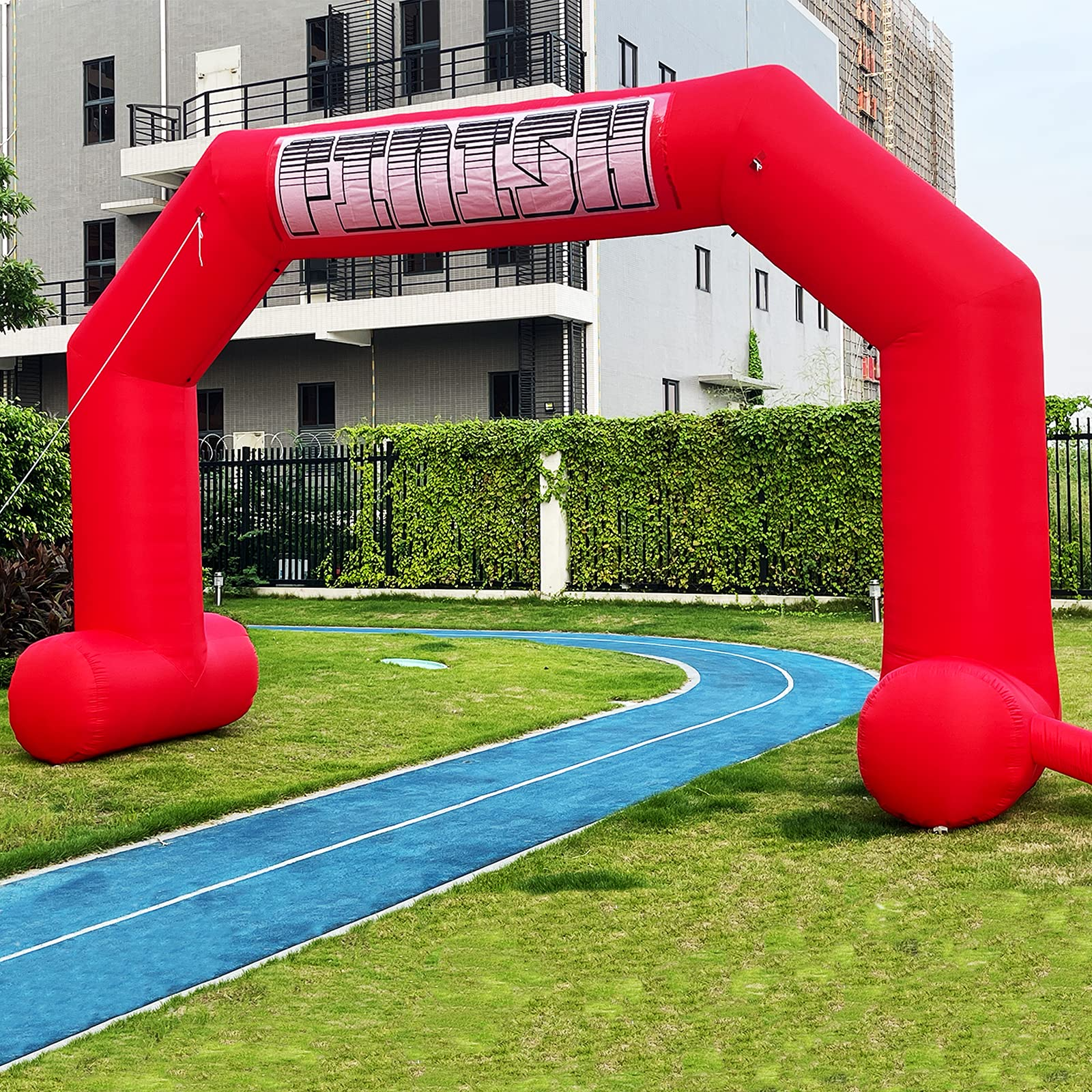 Sewinfla 20ft Inflatable Arch with Start Finish Line Banners and 240W Blower, Hexagon Inflatable Archway for Run Race Marathon Outdoor Advertising Commerce