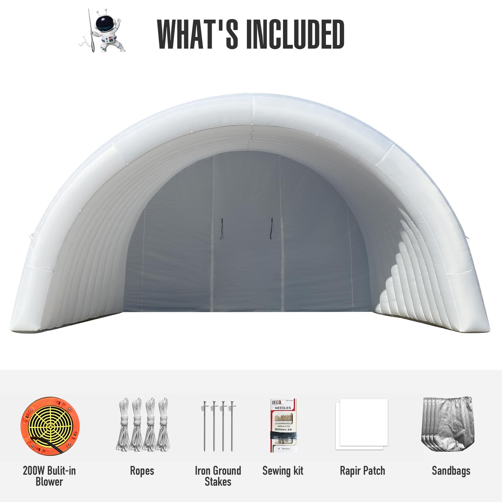 Inflatable Event Stage Tent 20×15×13FT with Built-in Blower Outdoor Exhibition Inflatable Stage Cover White Party Tent