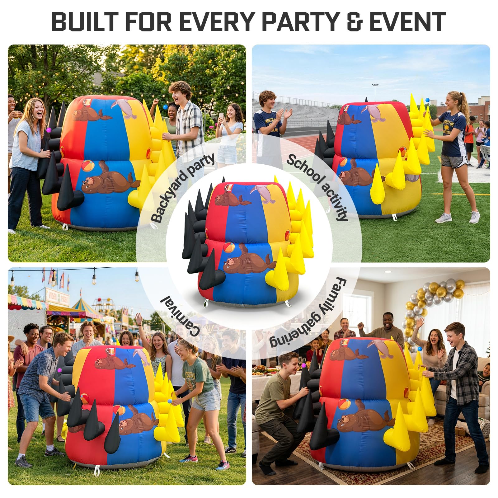 Inflatable Floating Ball Passing Game 4.5x4.5x4.7Ft – Interactive Carnival Game for Parties & Events