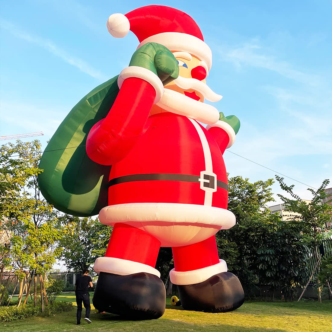 40Ft Giant  Premium Inflatable Santa Claus with Blower for Christmas Yard Decoration - No Lights Included