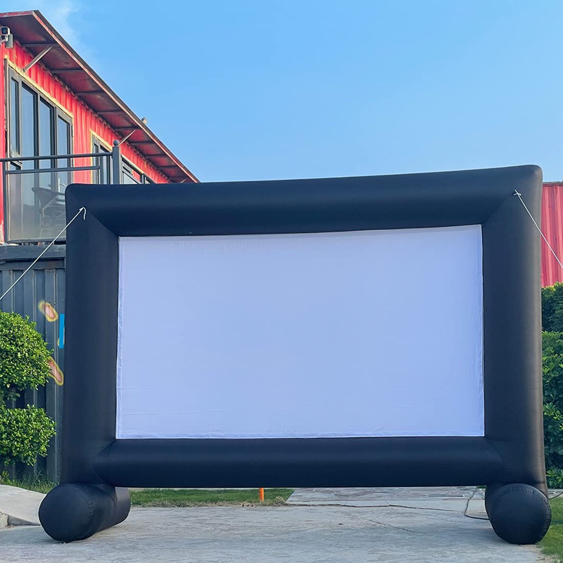 TKLoop 16Ft Inflatable Movie Screen Supports Front Rear Projection, Indoor and Outdoor Blow Up Theater Projector Screen Includes Built-in Fan, Tie-Downs and Storage Bag