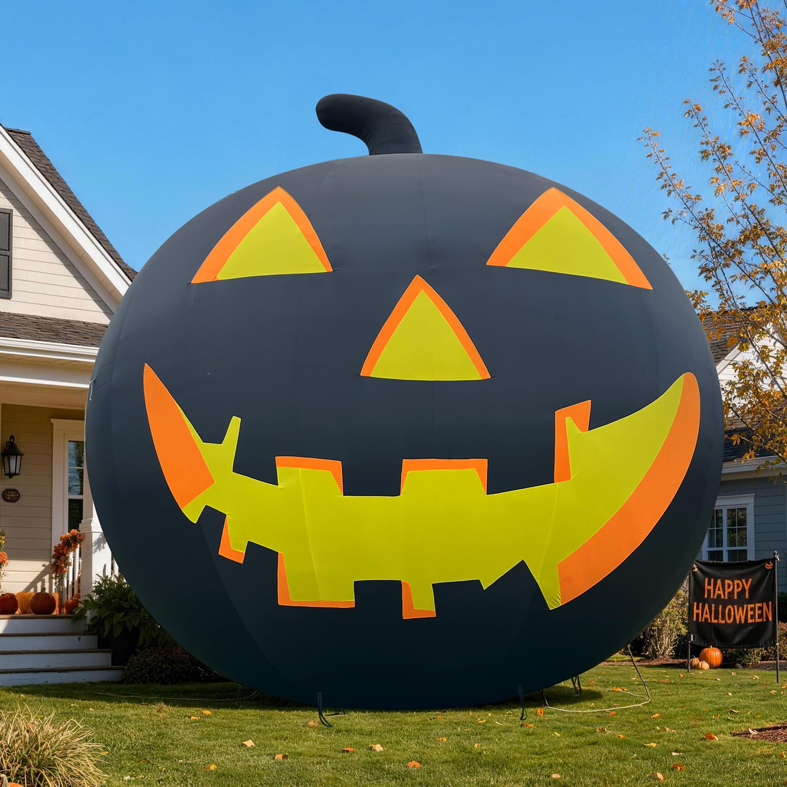 26Ft Inflatable Halloween Pumpkin with Blower – Haunted Giant Outdoor Yard Decoration
